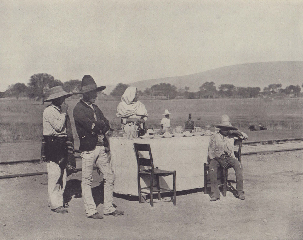 A Coffee-Stand on the Mexican Central Railroad. Mexico. STODDARD 1895 print